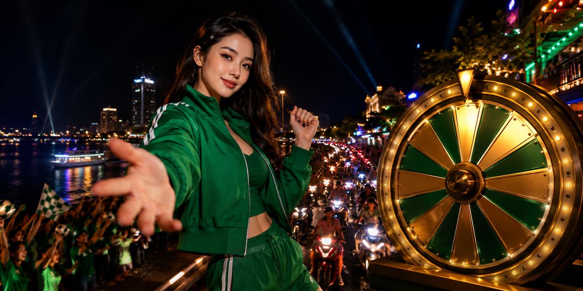 Bàn roulette neon đặc sắc bên bờ sông Mekong tại Việt Nam